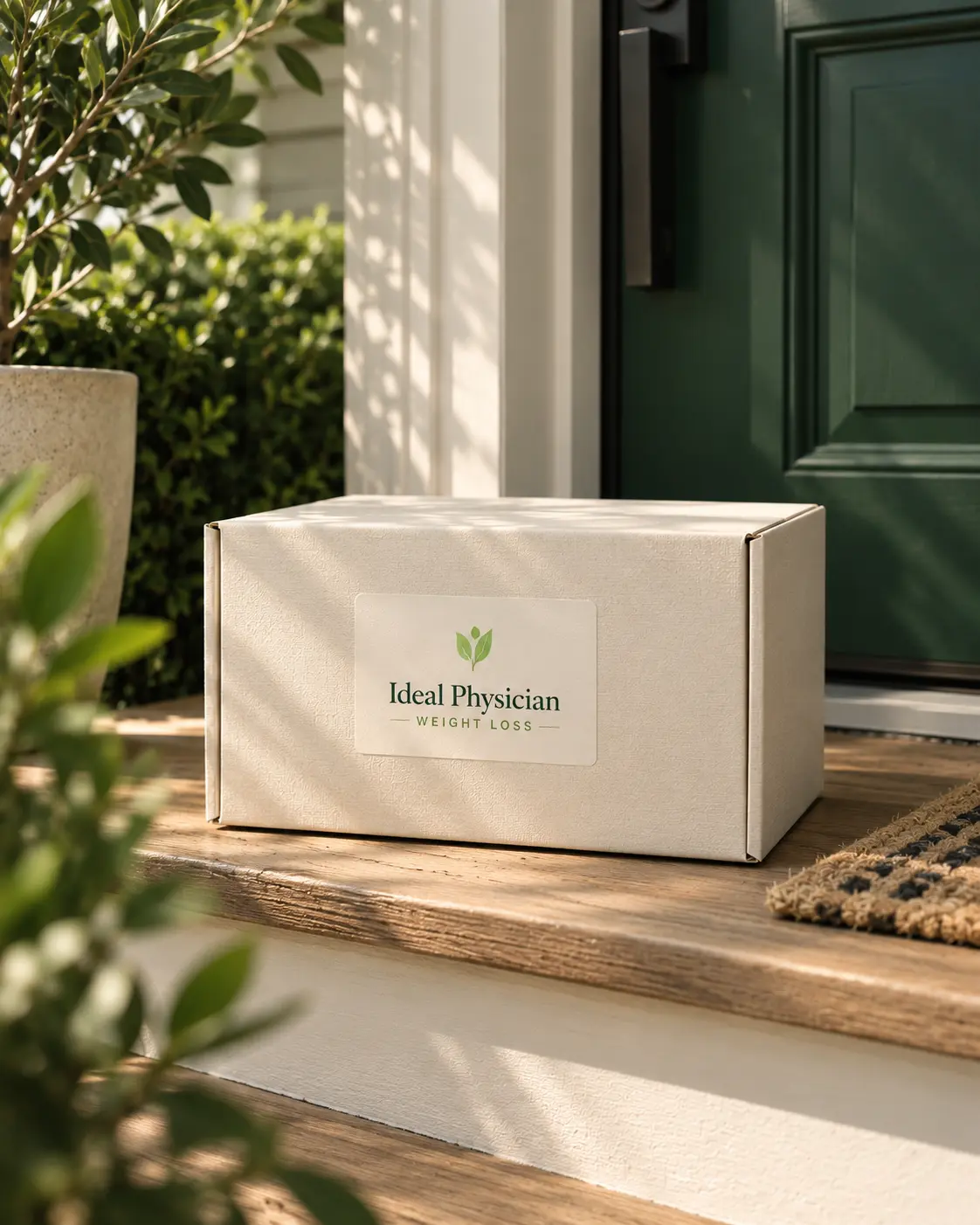 A discreet medication package at the front door